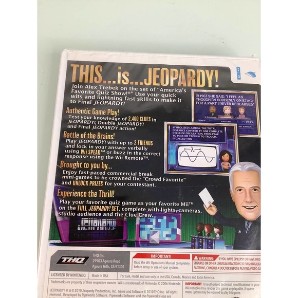 Jeopardy for Nintendo Wii anerica’s favorite quiz show NEW SEALED - Picture 6 of 8